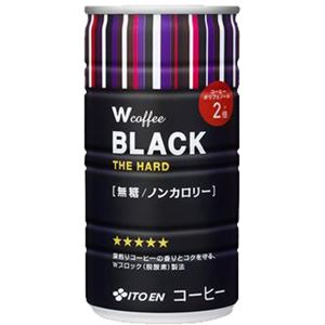 【ケース販売】伊藤園 Wcoffee ブラック 無糖 ノンカロリー 185g×30本