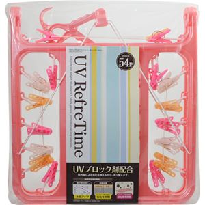 （まとめ買い）エビス UVリフレタイム ワイヤー角ハンガー(ピンチ54個付)×4セット