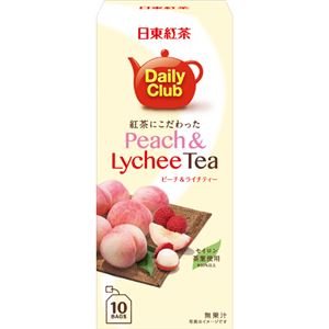（まとめ買い）日東紅茶 デイリークラブ 紅茶にこだわったピーチ&ライチティー 10袋入×20セット