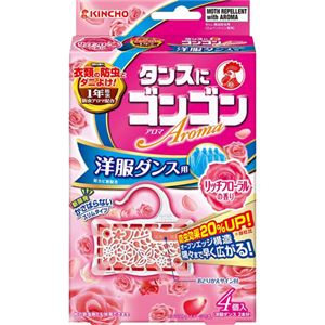 （まとめ買い）ゴンゴン アロマ 洋服ダンス用 リッチフローラルの香り 4個入×4セット