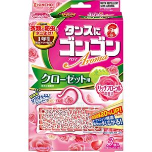 （まとめ買い）ゴンゴン アロマ クローゼット用 リッチフローラルの香り 3個入×4セット