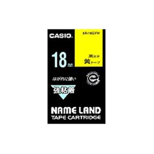 NAME LAND強粘着テープ 18mm 黄（黒文字）画像１
