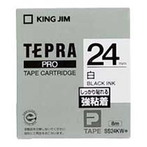 テプラ PROテープカートリッジ 強粘着ラベル 24mm 白（黒文字）画像１