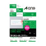 エーワン レーザープリンターラベル マット紙・ホワイト A4 12面 86.4×42.3mm 四辺余白付 28362 1冊(100シート)