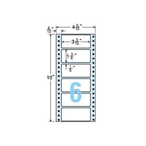 東洋印刷 ナナフォーム 連続ラベル Mタイプ 4_5/10×10インチ 6面 84×38mm MM4N 1箱(1000折:500折×2冊)