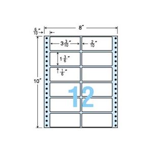 東洋印刷 ナナフォーム 連続ラベル Mタイプ 8×10インチ 12面 84×38mm MT8C 1箱(500折)