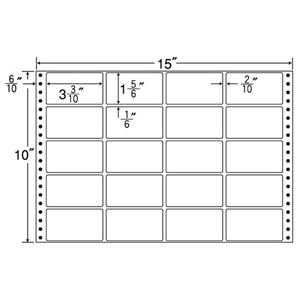 東洋印刷 ナナフォーム 連続ラベル Mタイプ 15×10インチ 20面 84×47mm M15E 1箱(500折)