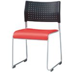 アイリスチトセ スタッキングチェア パッド座タイプ レッド ASL-110PV-R 1脚