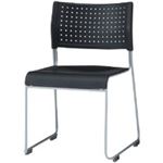 アイリスチトセ スタッキングチェア 樹脂座タイプ ブラック ASL-110PP-BK 1脚