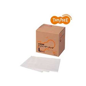 TANOSEE シュレッダーバッグ 耳付 半透明 Lサイズ 0.04mm厚 BOXタイプ 1箱(100枚)