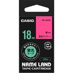 （まとめ） カシオ CASIO ネームランド NAME LAND スタンダードテープ 18mm×5.5m 蛍光ピンク／黒文字 XR-18FPK 1個 【×4セット】