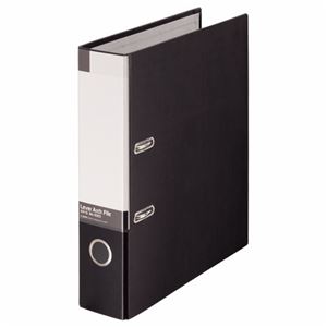 （まとめ） ライオン事務器 レバーアーチファイル A4タテ 2穴 470枚収容 背幅74mm 黒 No.1083 1冊 【×4セット】