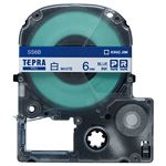 （まとめ） キングジム テプラ PRO テープカートリッジ 6mm 白／青文字 SS6B 1個 【×5セット】