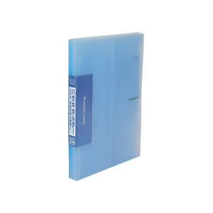（まとめ） ビュートン ハガキホルダー A4タテ 120ポケット ブルー NPC-A4-120CB 1冊 【×5セット】
