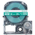 （まとめ） キングジム テプラ PRO テープカートリッジ ビビッド 24mm 緑／白文字 SD24G 1個 【×4セット】