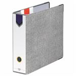 （まとめ） ライオン事務器 AZファイル A4タテ 2穴 470枚収容 背幅89mm グレー No.10 1冊 【×4セット】