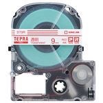 （まとめ） キングジム テプラ PRO テープカートリッジ 9mm 透明／赤文字 ST9R 1個 【×5セット】