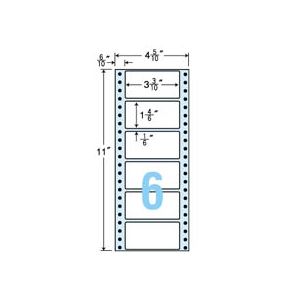 東洋印刷 ナナフォーム 連続ラベル Mタイプ 4_5/10×11インチ 6面 84×42mm MM4K 1箱(1000折:500折×2冊)