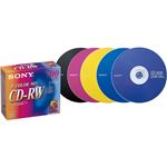 （まとめ） ソニー データ用CD-RW 700MB 4倍速 5色カラーMIX 5CDRW700EX 1パック（5枚：各色1枚） 【×5セット】