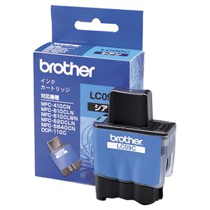 （まとめ） ブラザー BROTHER インクカートリッジ シアン LC09C 1個 【×8セット】