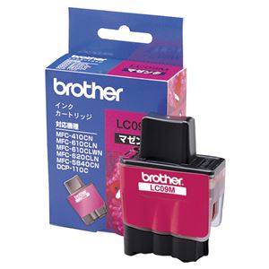 （まとめ） ブラザー BROTHER インクカートリッジ マゼンタ LC09M 1個 【×8セット】