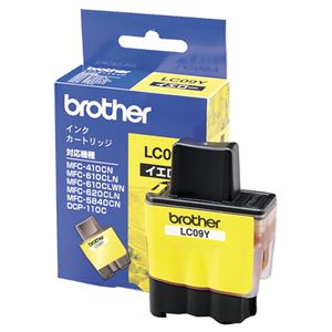 （まとめ） ブラザー BROTHER インクカートリッジ イエロー LC09Y 1個 【×8セット】