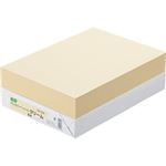 （まとめ） TANOSEE αエコカラーペーパーII A4 クリーム 1冊（500枚） 【×5セット】
