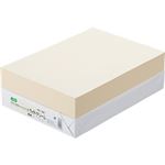 （まとめ） TANOSEE αエコカラーペーパーII A4 ライトクリーム 1冊（500枚） 【×5セット】