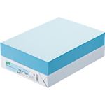 （まとめ） TANOSEE αエコカラーペーパーII A4 スカイブルー 1冊（500枚） 【×5セット】