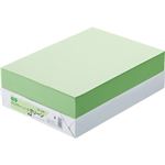 （まとめ） TANOSEE αエコカラーペーパーII A4 グリーン 1冊（500枚） 【×5セット】