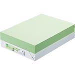 （まとめ） TANOSEE αエコカラーペーパーII B4 グリーン 1冊（500枚） 【×5セット】