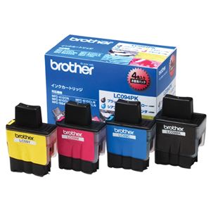 （まとめ） ブラザー BROTHER インクカートリッジ お徳用 4色 LC094PK 1箱（4個：各色1個） 【×3セット】