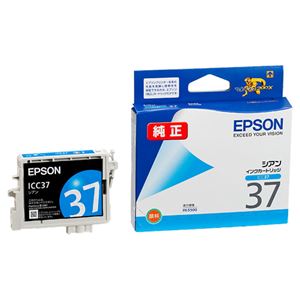 （まとめ） エプソン EPSON インクカートリッジ シアン ICC37 1個 【×4セット】