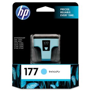 （まとめ） HP177 インクカートリッジ ライトシアン C8774HJ 1個 【×3セット】