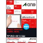 エーワン ラベルシール[プリンター兼用] 下地がかくせる修正タイプ マット紙・ホワイト A4判 ノーカット 31282 1冊(100シート)