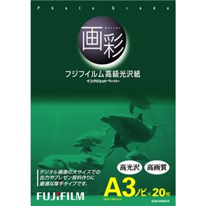（まとめ） 富士フィルム FUJI 画彩 高級光沢紙 A3ノビ G3A3N20A 1冊（20枚） 【×2セット】