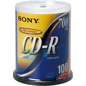 （まとめ） ソニー データ用CD-R 700MB 48倍速 シルバーレーベル スピンドルケース 100CDQ80DNS 1パック（100枚） 【×2セット】