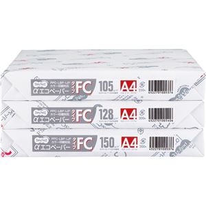 （まとめ） TANOSEE αエコペーパー タイプFC A3 厚口 105g 1冊（250枚） 【×2セット】