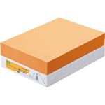 （まとめ） TANOSEE αエコカラーペーパーII A4 オレンジ 1冊（500枚） 【×5セット】