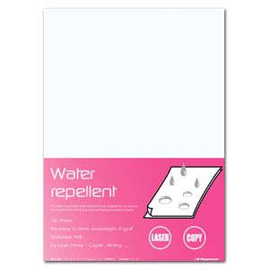 （まとめ） 長門屋商店 撥水紙 ウォーターリペレント A4 中厚口 81g ナ-WR101 1冊（100枚） 【×5セット】
