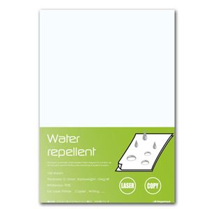 （まとめ） 長門屋商店 撥水紙 ウォーターリペレント A4 厚口 104g ナ-WR201 1冊（100枚） 【×4セット】