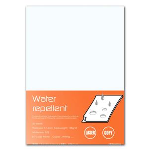 （まとめ） 長門屋商店 撥水紙 ウォーターリペレント A4 特厚口 128g ナ-WR301 1冊（50枚） 【×5セット】