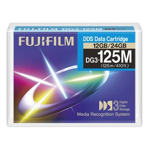 （まとめ） 富士フィルム FUJI DAT 4mmDDS-3 データカートリッジ 12GB（圧縮時 24GB） DG3-125M W E GW 1巻 【×5セット】
