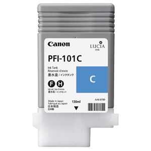 （まとめ） キャノン Canon インクタンク PFI-101 顔料シアン 130ml 0884B001 1個 【×6セット】