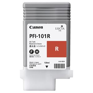 （まとめ） キャノン Canon インクタンク PFI-101 顔料レッド 130ml 0889B001 1個 【×6セット】