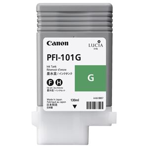 （まとめ） キャノン Canon インクタンク PFI-101 顔料グリーン 130ml 0890B001 1個 【×6セット】
