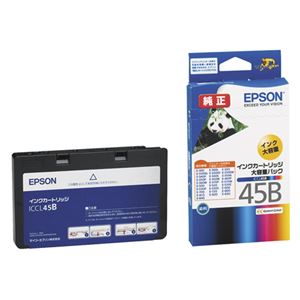 （まとめ） エプソン EPSON インクカートリッジ カラー（4色一体型） 大容量タイプ ICCL45B 1個 【×3セット】