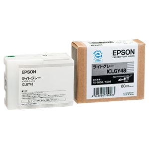 （まとめ） エプソン EPSON PX-P／K3インクカートリッジ ライトグレー 80ml ICLGY48 1個 【×6セット】
