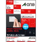 エーワン ラベルシール[プリンター兼用] キレイにはがせるタイプ マット紙・ホワイト A4判 21面 70×42.3mm 31258 1冊(100シート)