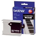 （まとめ） ブラザー BROTHER インクカートリッジ 黒 大容量 LC10HYBK 1個 【×3セット】